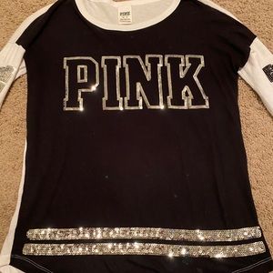 PINK VICTORIA SECRET LONG SLEEVE SHIRT X-SMALL
